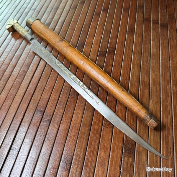 GRAND POIGNARD ORIENTAL FLISSA FOURREAU BOIS
