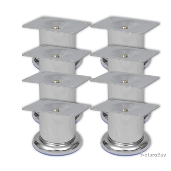 Pieds ronds chrom�s pour canap� 8 pcs - Robustesse et style pour bricolage facile