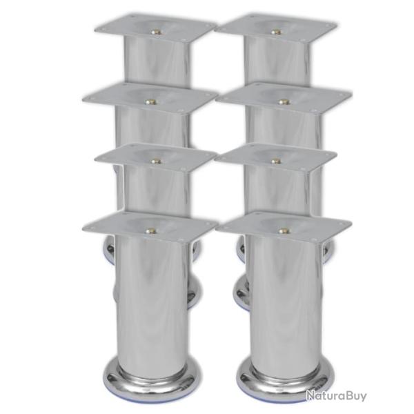 Pieds ronds de canap� chrom�s 8 pcs 120 mm - solution pratique pour bricolage et r�novation