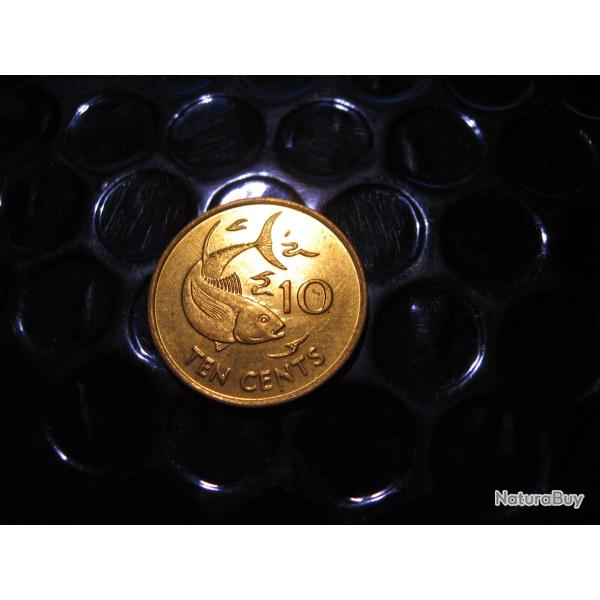 Seychelles  piece de 10 cents 2007 (poisson)  ttb +
