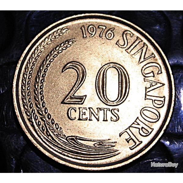 Singapore  piece de 20 cents 1976 ttb+ (espadon)