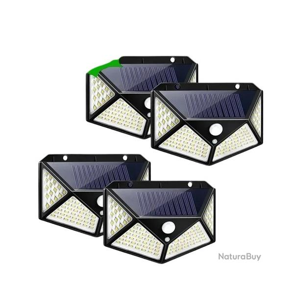 4X Lampes Applique Murale Solaire Ext�rieure 100 LED �tanche D�tecteur de Mouvement Jardin Terrasse