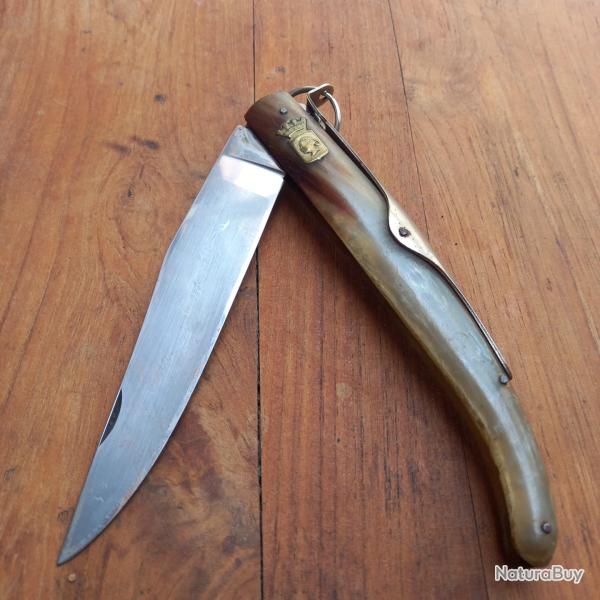 Tr�s Grand Couteau CORSE VENDETTA � palme 31 cm Manche en corne