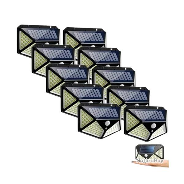 10X Lampes Applique Murale Solaire Extrieure 100 LED tanche Dtecteur de Mouvement Jardin Terrasse