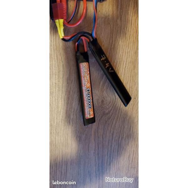 Batterie Lipo 7.4V 40 C 1000 mAH T-dean airsoft