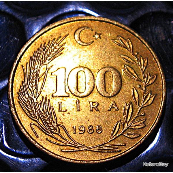 turquie piece de 100 lira 1988 ttb+