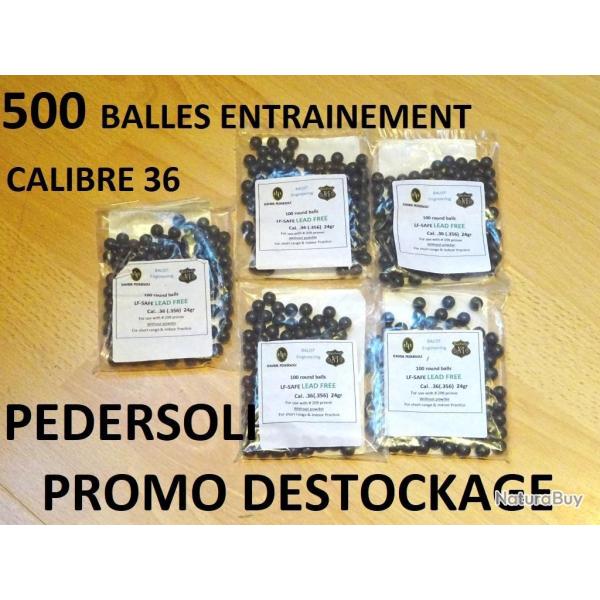 500 balles rondes entrainement calibre 36 PEDERSOLI  15.00 Euros !!!-sans plomb poudre noire(SI361)