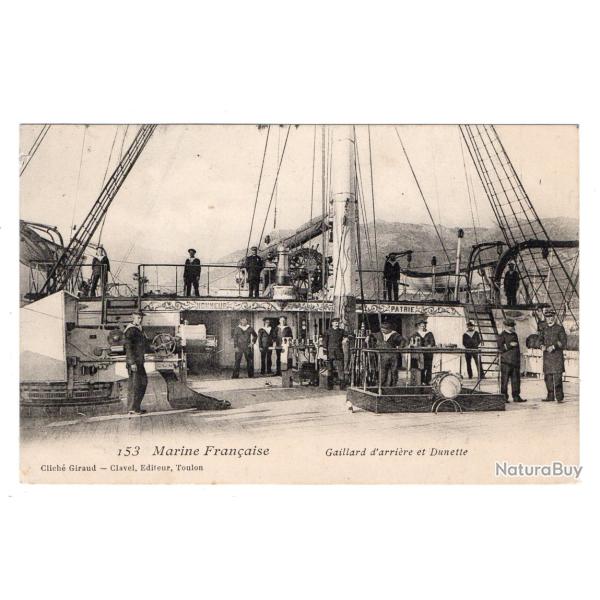 CPA - Marine Militaire - " MARINE FRAN�AISE  " -Gaillard d'arri�re et Dunette  N�3455
