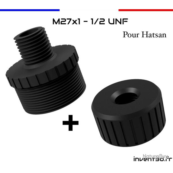 Adaptateur M27x1 vers 1/2 UNF - Hatsan, Snowpeak P15 P35
