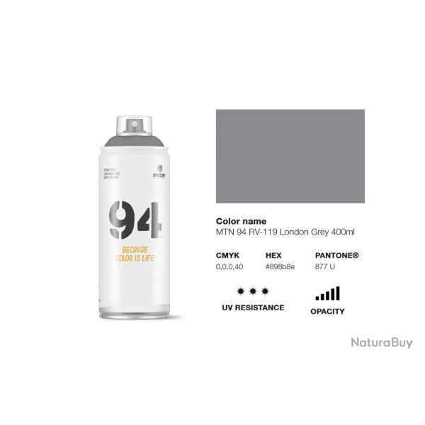 Bombe de peinture - Gris Londres - RV-119 - MTN 94 - 400ml