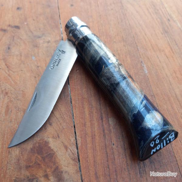 Joli Couteau OPINEL N 8 par BILLON Manche en Bois Customis�
