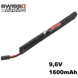 Batterie airsoft NiMH 9.6V 1600mAh Swiss Arms Mini Tamiya