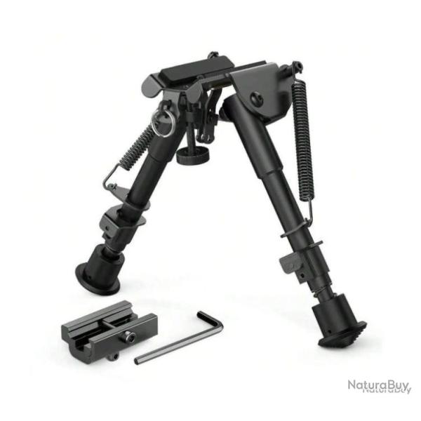 BIPIED TACTIQUE AVEC FIXATION GRENADIRE OU PICATINNY - 15  23CM - LIVRAISON GRATUITE