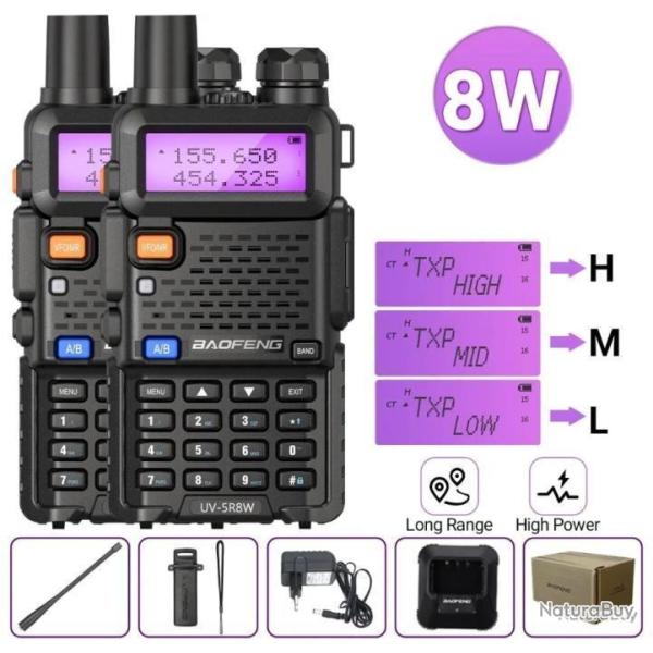 PACK 2 RADIOS BAOFENG UV-5R (8W) - LIVRAISON GRATUITE