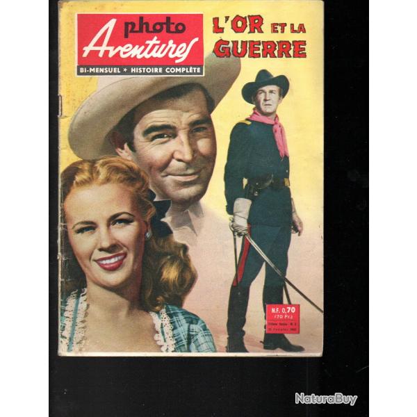 photo aventures 2 roman photo western ,l'or et la guerre  1962 bi-mensuel