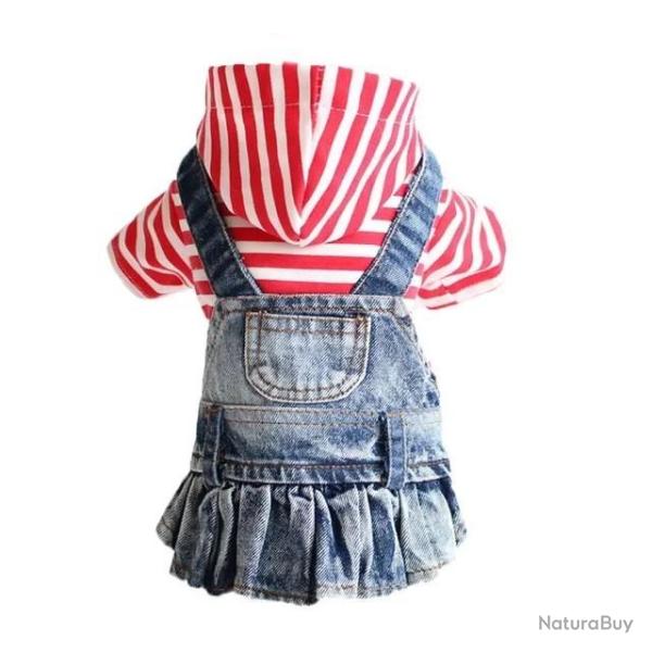 2XL Denim chien v�tements Cowboy chien manteau chiot v�tements pour petits chiens jean veste chien g