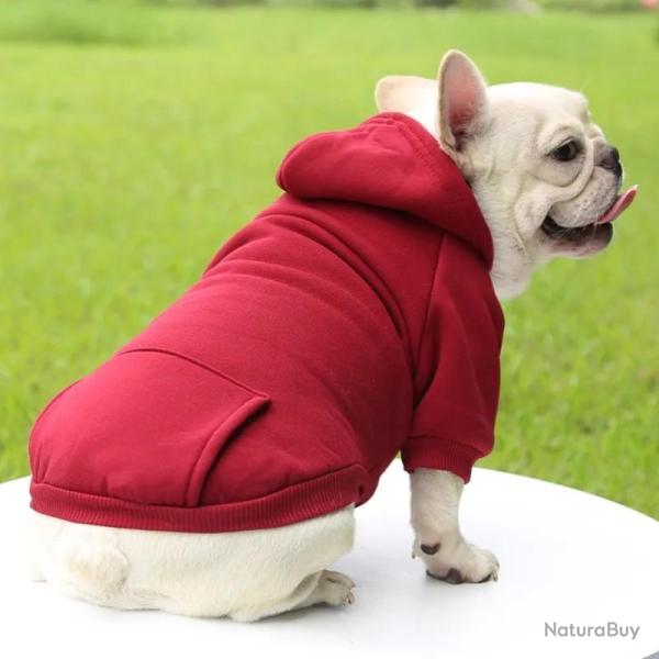 Sweat shirt � capuche pour chien. pour petit et moyen chiot. manteau pour animaux de compagnie. vest