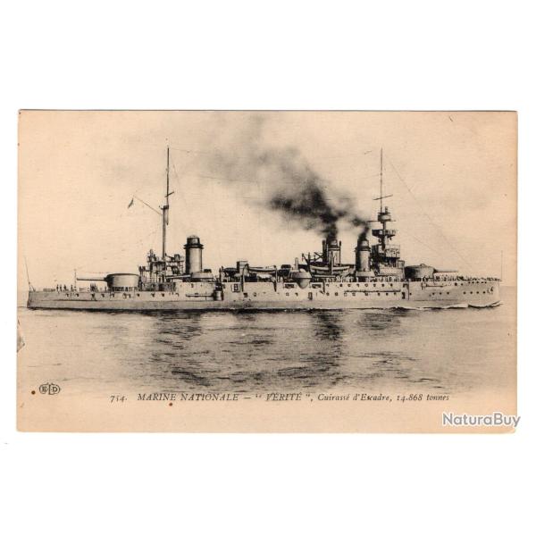 CPA - MARINE NATIONALE- " V�RIT� " . Cuirasse d'Escadre,14-868 tonne N�3483