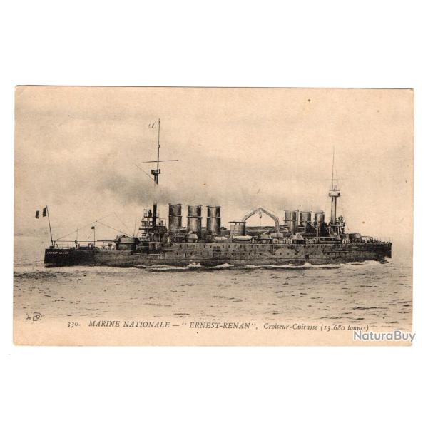 CPA - MARINE NATIONALE- " ERNEST -RENAN  " . Croiseur-Cuirasse  (13.680 tonnes )  N�3481
