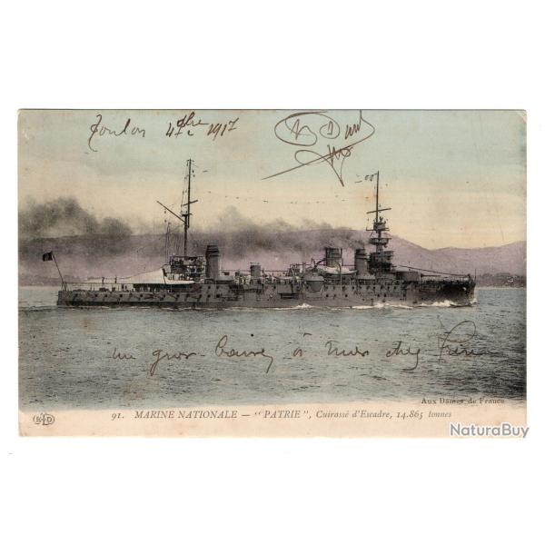 CPA - MARINE NATIONALE- " PATRIE " Cuirasse d'Escadre,14.865 tonne N�3462