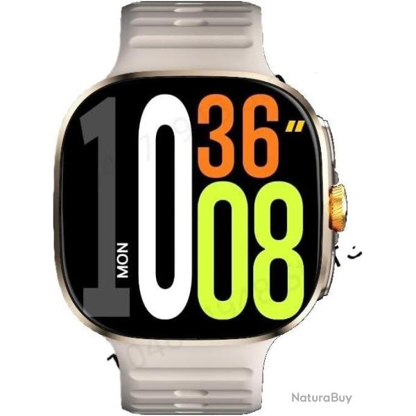 Montre Connect�e Android 10 5G AMOLED GPS Cam�ra Rotative 190� 8Go 128Go WiFi Bluetooth Batterie Dor