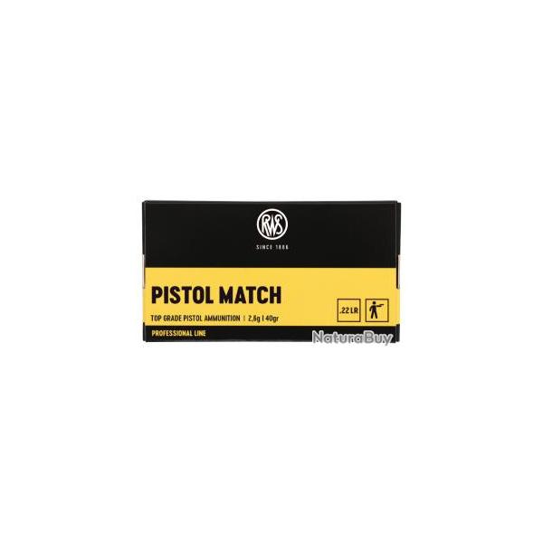 BOITE DE 50 CARTOUCHES RWS PISTOL MATCH CAL.22LR 40GR