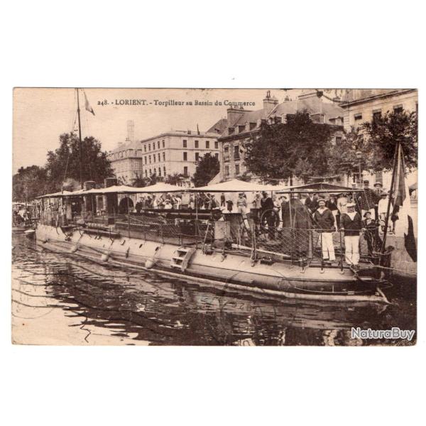 CPA - MARINE DE GUERRE -LORIENT - Torpilleur au Bassin du Commerce N�3490