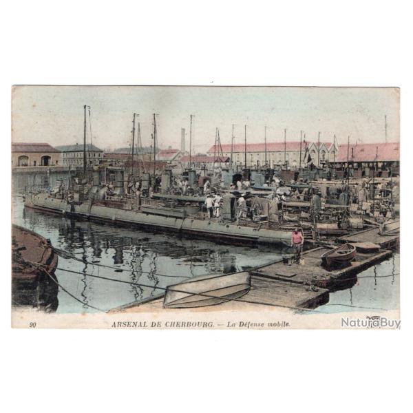 CPA - MARINE MILITAIRE -" ARSENAL DE CHERBOURG "- La D�fense mobile N�3495