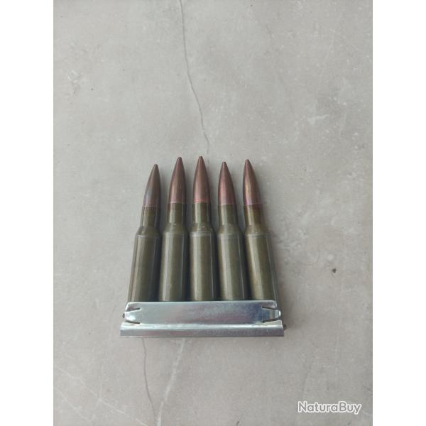 Clip de 5 cartouches neutralis�es 7.62x54R mosin nagant