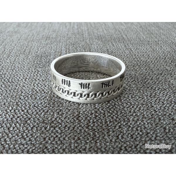 Bague artisanale freedom - argent massif - taille 60