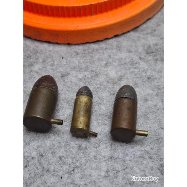 Lot de 3 cartouches ancienne � broche, - collection