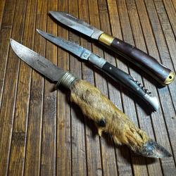 Lot 3 COUTEAUX dont ALLEMAND SOLINGEN SCHNEIDTEUFEL MANCHE PATTE DE CHEVREUIL laguiole etc /3/