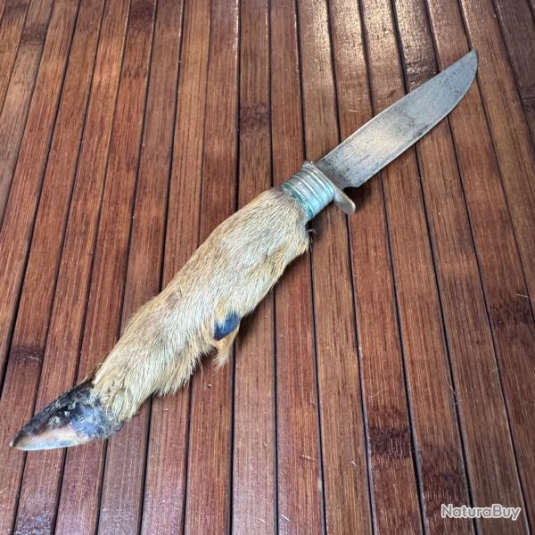 COUTEAU ALLEMAND SOLINGEN SCHNEIDTEUFEL MANCHE PATTE DE CHEVREUIL