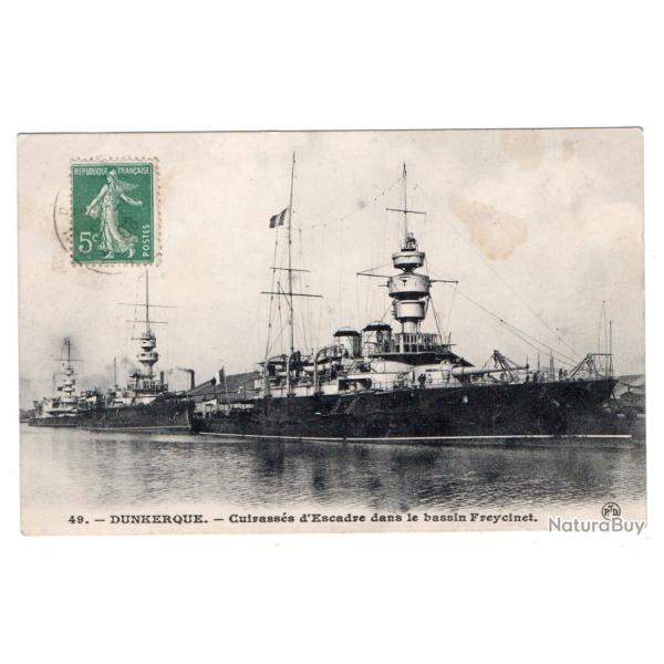 CPA - MARINE MILITAIRE -"DUNKERQUE "- Cuirasse dEscadre dans le bassin freycinet  N�1665