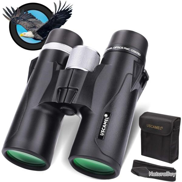 Jumelles 10x42 HD �tanches Antibu�e pour Adultes Vision Claire BAK4 Id�ales Oiseaux Chasse Voyages