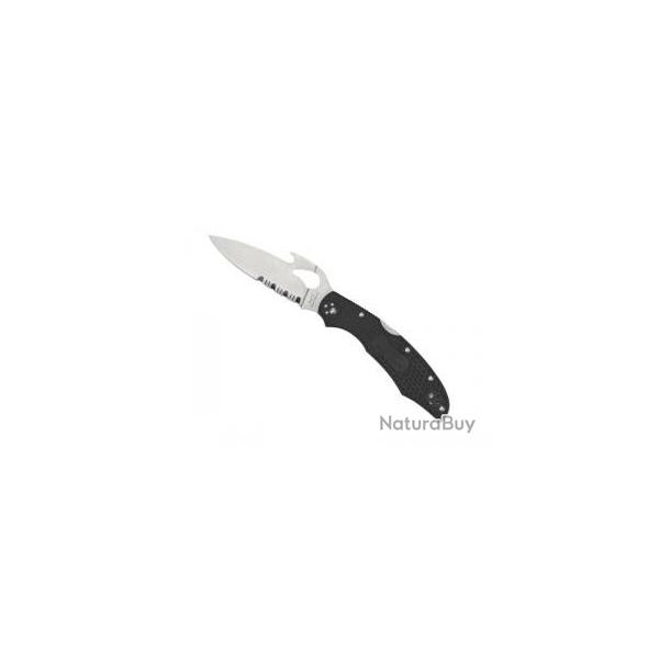 Couteau Byrd Knife CARA CARA 2 WAVE lame semi-dent�e acier 8Cr13MoV � cran et crochet WAVE au dos