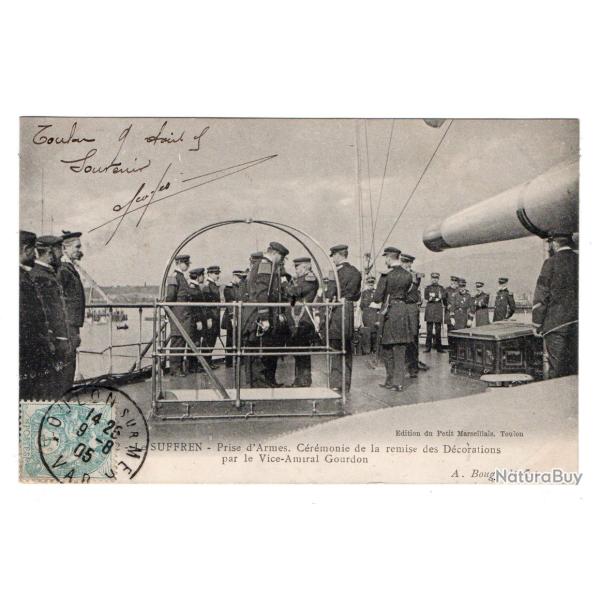 CPA - MARINE MILITAIRE -Le SUFFREN - Prise d'Armes. C�r�monie de la remise des D�coration  -N�3523