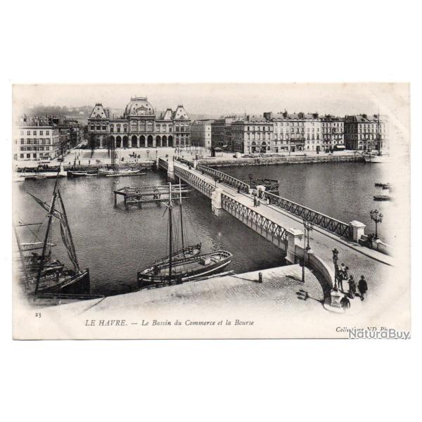 CPA - MARINE -LE HAVRE -Le Bassin du commerce et la Bourse -N�3541