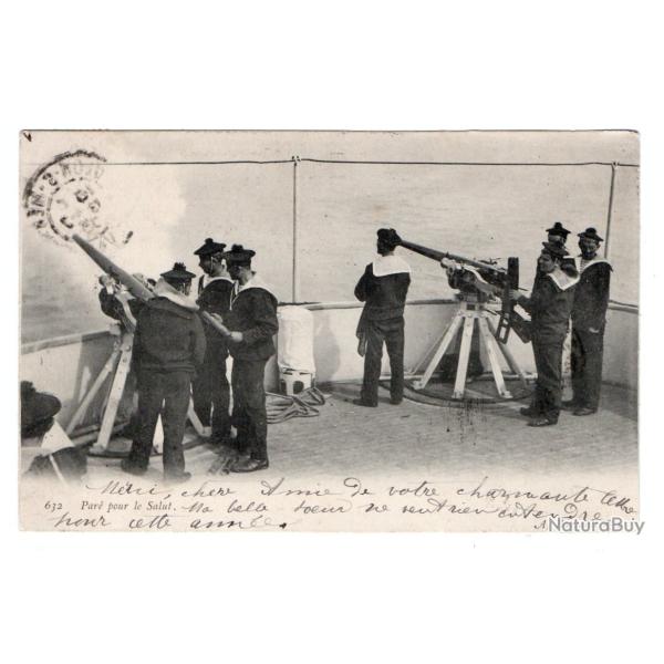 CPA - MARINE MILITAIRE - Pare pour le Salut  -N�3513