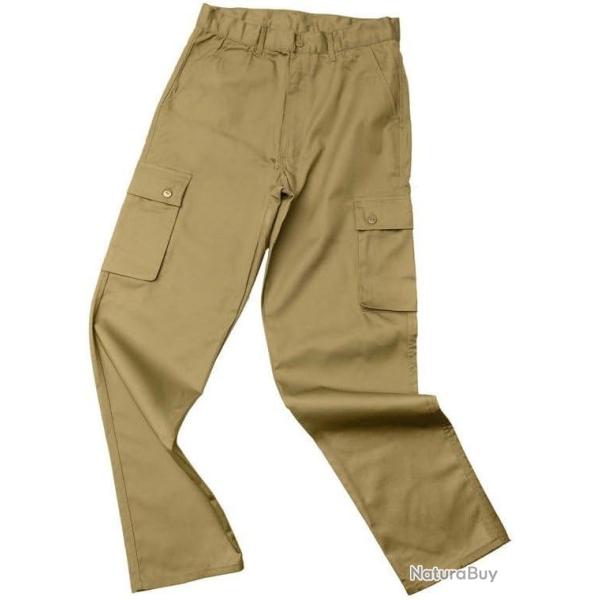 Pantalon Treillis kaki - Tailles 38, 44, 48, 50 - Confortable et lger