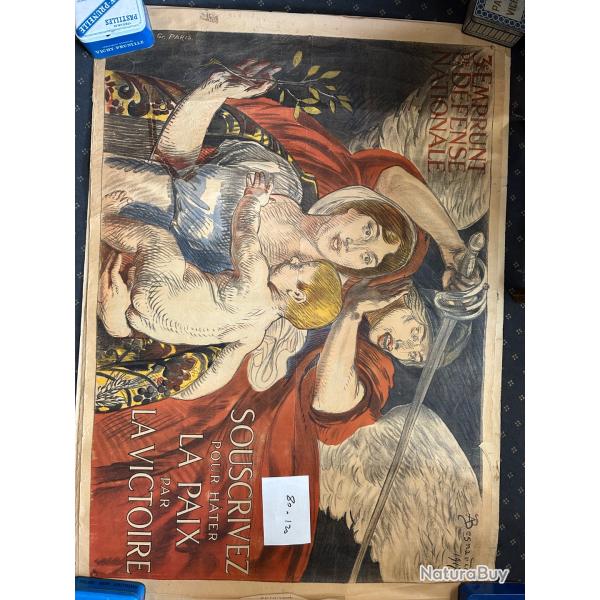 Affiche WW1 3em Emprunt D�fense Nationale e 120 x 80