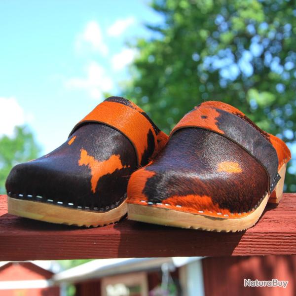 Sabots femme peau orange et noir �DITION LIMIT�E peau orange