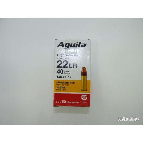 BOITE DE 50 MUNITIONS AGUILA .22LR Haute Vlocit CUIVREE 40 gr
