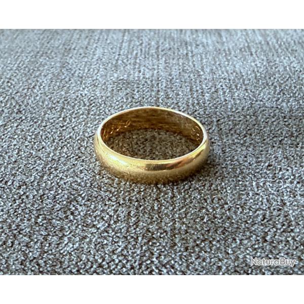 Bel anneau or 18 carats - taille 54 - bague - alliance