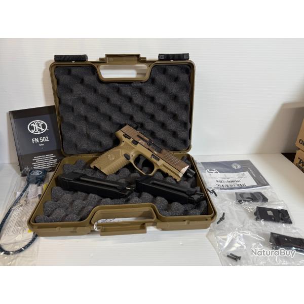 CATEGORIE B PISTOLET BROWNING FN 502 TAN FILETE  22 LR GARANTIE 2 ANS FRAIS DE PORT OFFERT