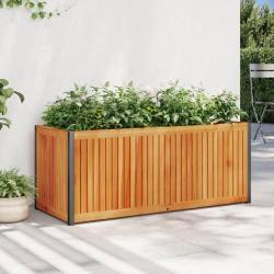 Jardini&egrave;re 110x45x44 cm bois massif d'acacia et acier