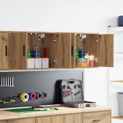 Armoires murales garage 2 pcs ch&ecirc;ne artisanal bois d'ing&eacute;nierie