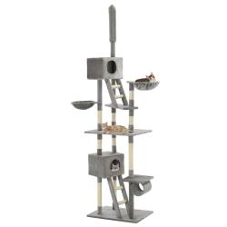 Arbre &agrave; chat avec griffoirs en sisal 230-260 cm Gris