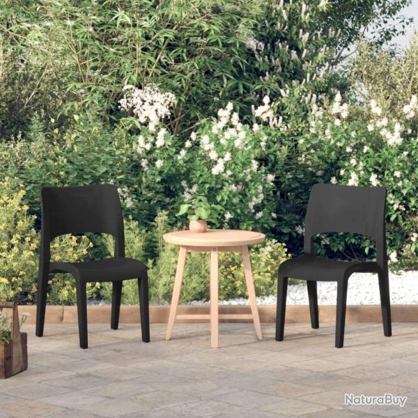 Chaises de jardin lot de 2 Polypropylne Anthracite