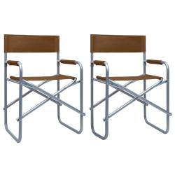 Chaises de metteur en sc&egrave;ne lot de 2 Acier Marron